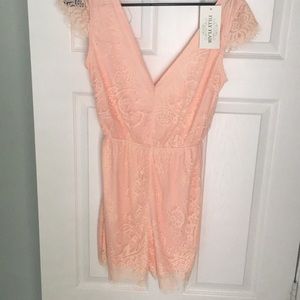 New peachy lace romper